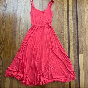 Audrey 3 + 1 coral swing circle dress midi EUC m medium